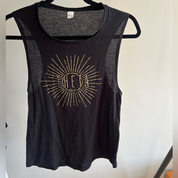 Kappa Alpha Theta Sorority Bid Day Black and Gold Tank Top - Picture 5 of 9